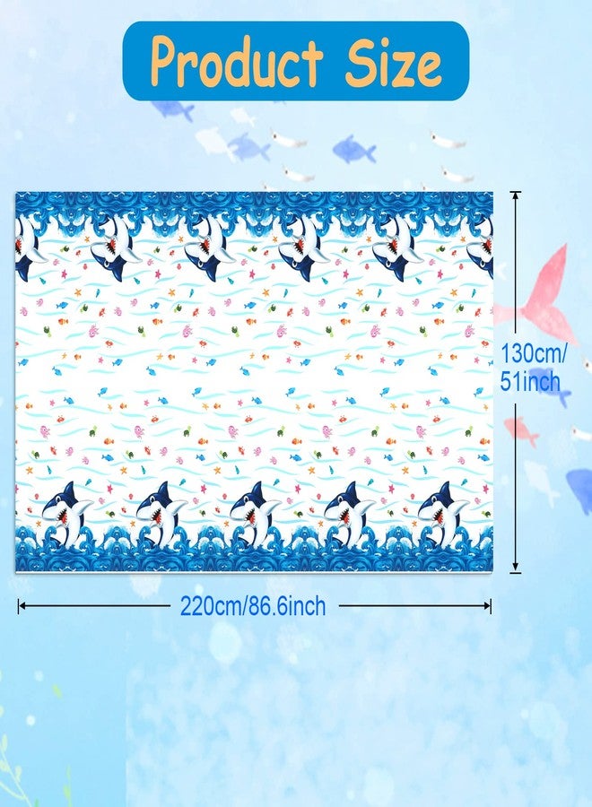 PHOGARY Shark Tablecloth, 3 Pack Disposable Plastic Rectangular Table Covers, Blue Ocean Theme Party Supplies for Boys Kids Birthday, Baby Shower, Wedding Anniversary - Image 5